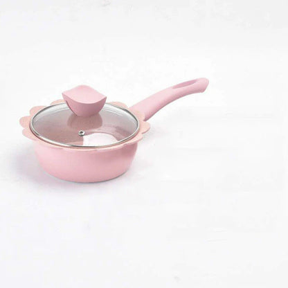 16CM Aluminum Baby Food Supplement Pot Stockpots Maifan Stone Children Milk Pot Soup Pot Noodle Omelette Pot  Kitchen Supplies
