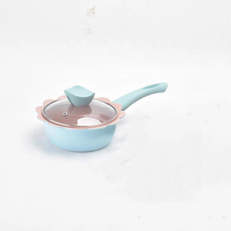 16CM Aluminum Baby Food Supplement Pot Stockpots Maifan Stone Children Milk Pot Soup Pot Noodle Omelette Pot  Kitchen Supplies