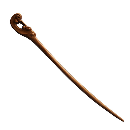 16cm Sandalwood Hairpin Female Chinese Traditional Style Hanfu Costume Simple Headdress Wood Feng Shui Crafts Gift Hairpin