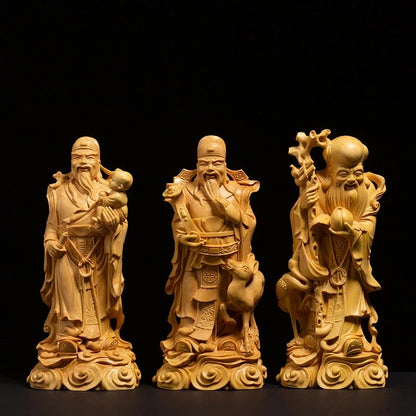 17 / 20CM Three Fortune Fu Lu shou Buddha Statue Three Star Gods Chinese Crafts for Home Decoration
