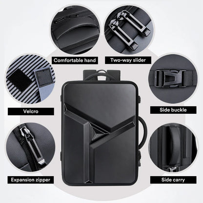 17.3''Hard Shell Backpack Men's Business Laptop Backpack Thickened 50L Large Capacity Travel Bag Fashion Trend Computer Backpack