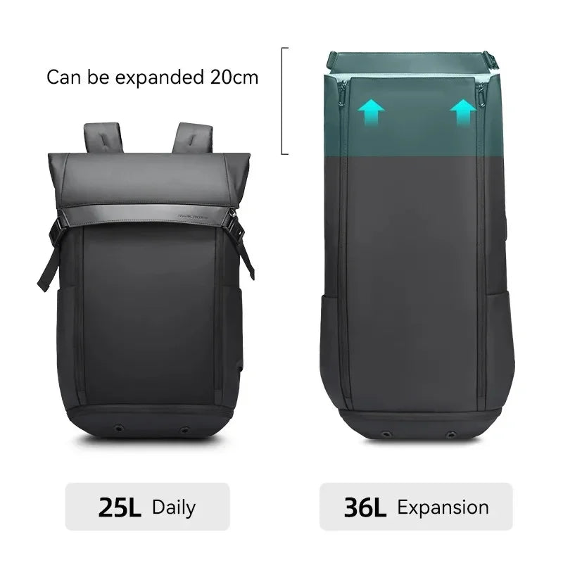17.3 Inch Laptop Backpck For Men Large Capacity Exapandable 40L Backpack Waterproof Outdoor Travel Backpack W/USB Charging Port
