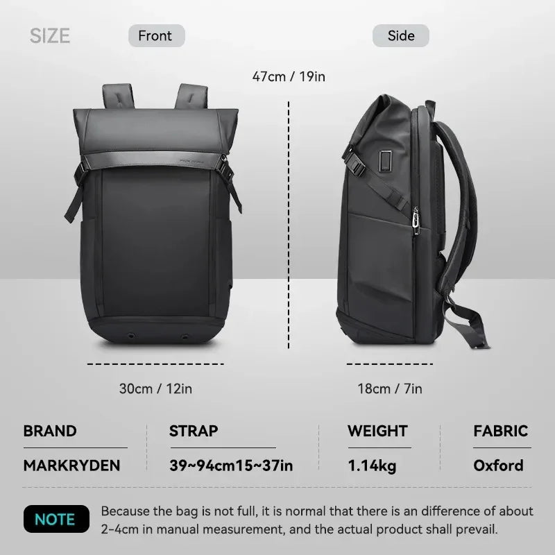17.3 Inch Laptop Backpck For Men Large Capacity Exapandable 40L Backpack Waterproof Outdoor Travel Backpack W/USB Charging Port