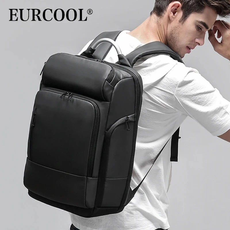 17.3 Inch PVC&Polyester Men Backpack  High Quality Waterproof Business Laptop Backpack Travel Bags Large Capacity Backpack