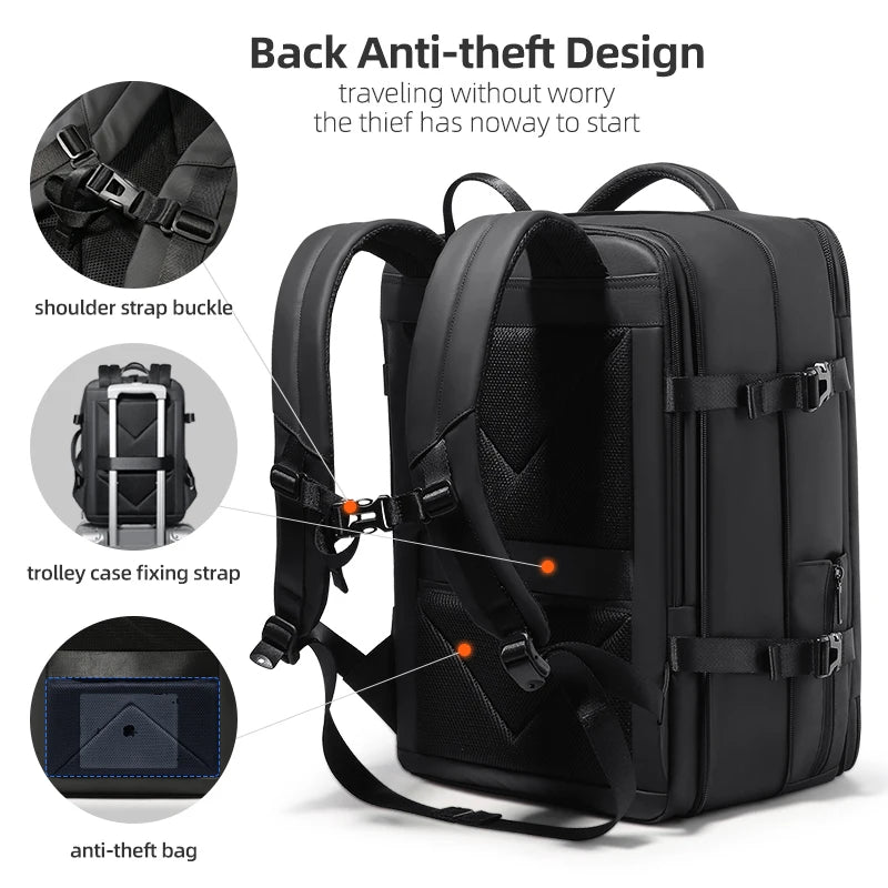 17.3''Laptop Backpack For Men USB Port multi-function Bag High-quality Oxford Expandable Backpack Large Capacity Travel Backpack