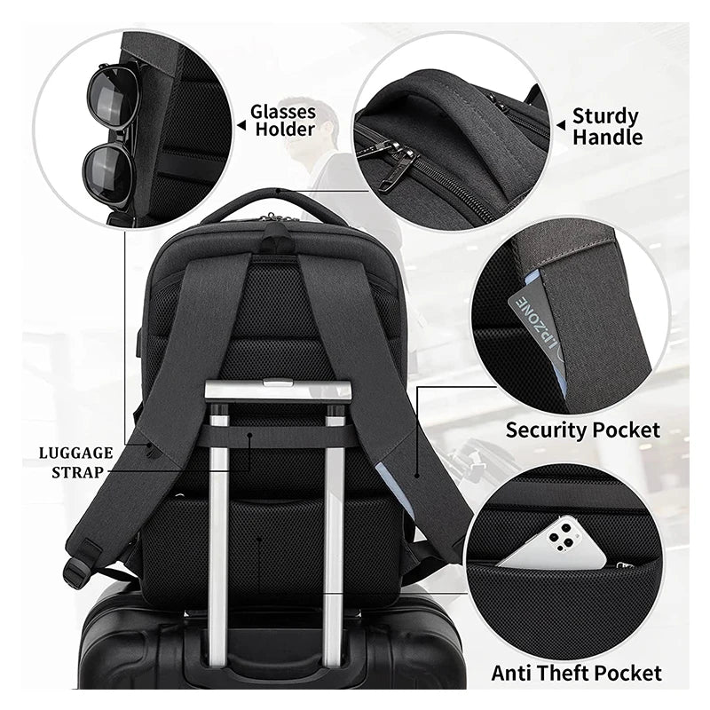 17.3''Large Capacity Backpack Oxford Bag USB Port Business Bag Laptop Backpack For Men Multifunctional Backpack Camping backpack