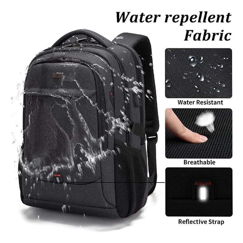 17.3''Large Capacity Backpack Oxford Bag USB Port Business Bag Laptop Backpack For Men Multifunctional Backpack Camping backpack