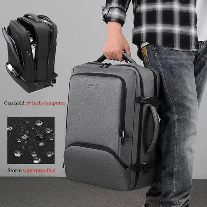17.3''Large Capacity USB Port Multi-functional Business Laptop Backpack For Men Outdoor Travel Bag Oxford Waterproof Schoolbag