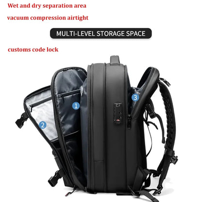 17.3 inch Laptop Backpack vacuum compression Travel Men Backpack Business Large Capacity school Backpack expand outdoor backpack