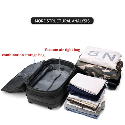 17.3 inch Laptop Backpack vacuum compression Travel Men Backpack Business Large Capacity school Backpack expand outdoor backpack