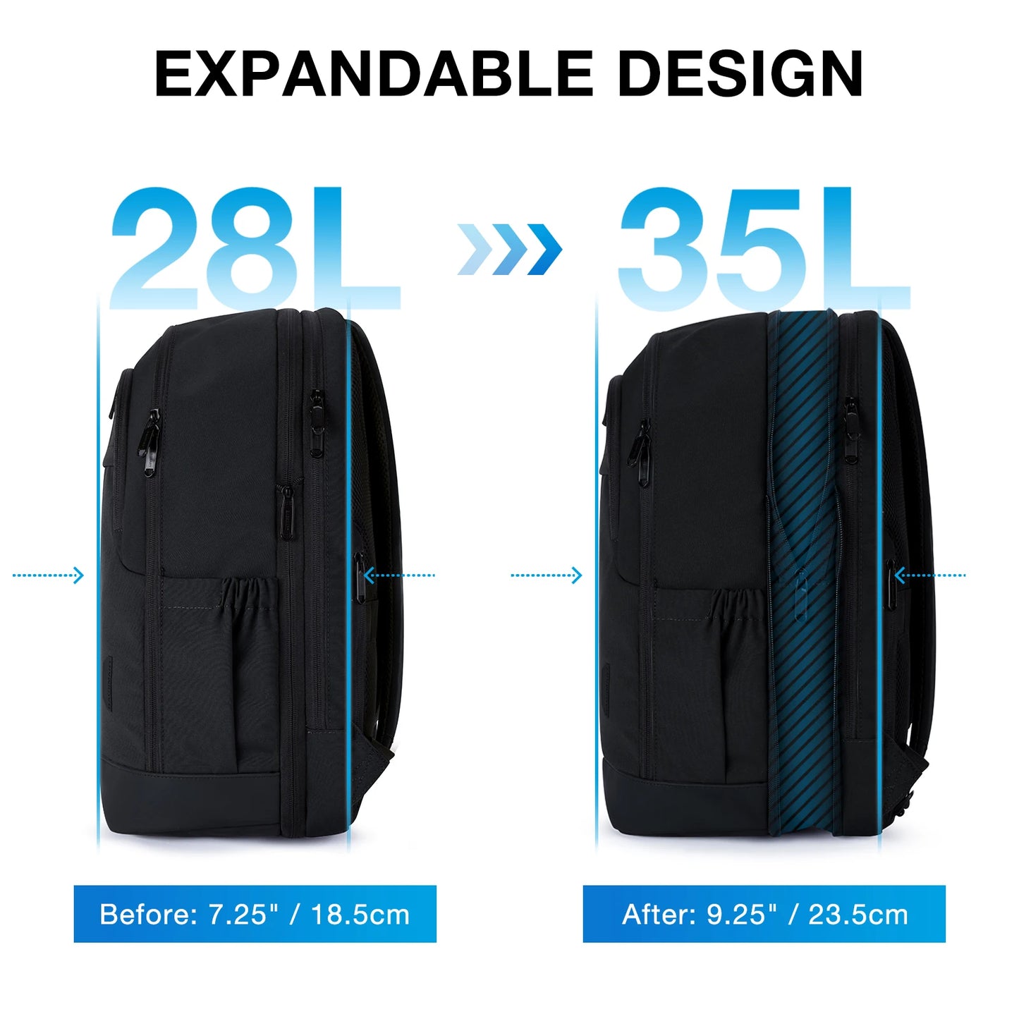 17.3inch Large Travel Backpack Men BAGSMART Computer Laptop Backpacks with USB Charging Part Expandable School Bag for Women