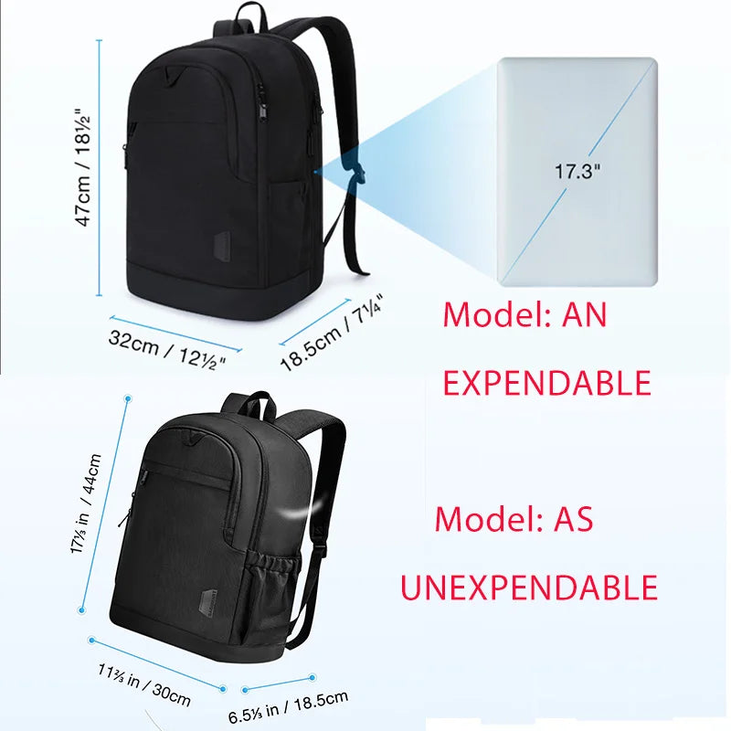 17.3inch Large Travel Backpack Men BAGSMART Computer Laptop Backpacks with USB Charging Part Expandable School Bag for Women