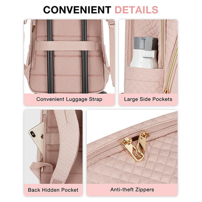 17.5’’ Anti-theft Laptop Backpack Women BAGSMART Multiple Pockets Travel Business College School Book Bag with USB Charging Port