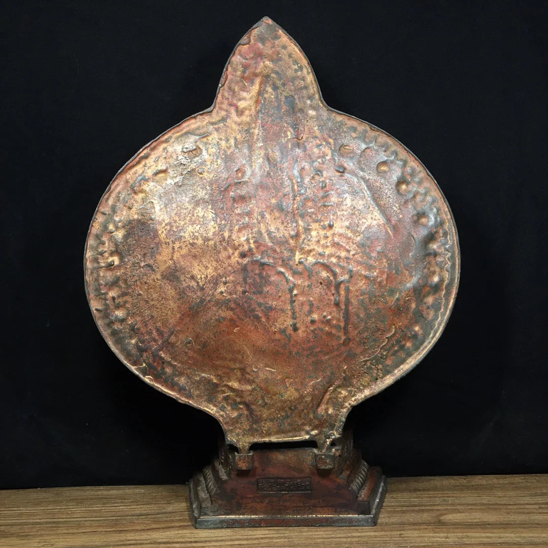 17"Tibetan Temple Collection Old Bronze Cinnabar Mud gold 1000 arms Guanyin Buddha Backlight AvalokitesvaraWorship Hall