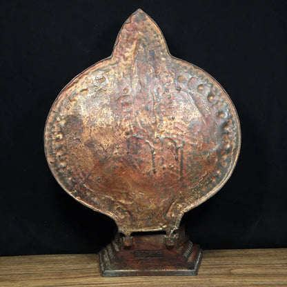 17"Tibetan Temple Collection Old Bronze Cinnabar Mud gold 1000 arms Guanyin Buddha Backlight AvalokitesvaraWorship Hall