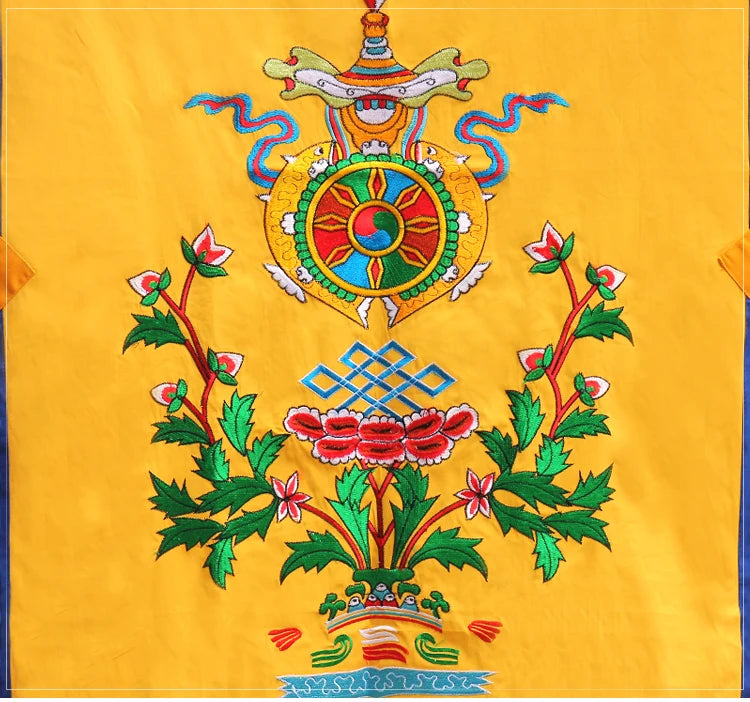 170CM LARGE - Greco-Buddhist Nepal Tibet Buddhism Eight Auspicious Symbols of Buddhism Embroidery Tapestry Door curtain talisman