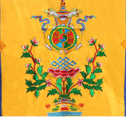 170CM LARGE - Greco-Buddhist Nepal Tibet Buddhism Eight Auspicious Symbols of Buddhism Embroidery Tapestry Door curtain talisman