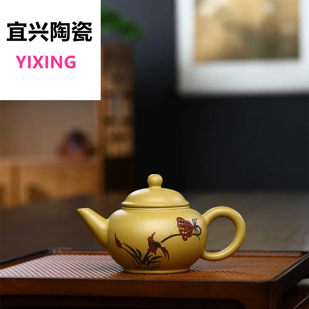 170ML Small Capacity Real Handmade Yixing Kettle Raw Ore Duan Mud Clay Teapot Golden Teaware Kun Fu Zisha Tea Pot