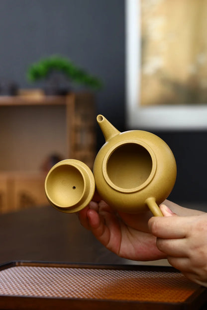 170ML Small Capacity Real Handmade Yixing Kettle Raw Ore Duan Mud Clay Teapot Golden Teaware Kun Fu Zisha Tea Pot