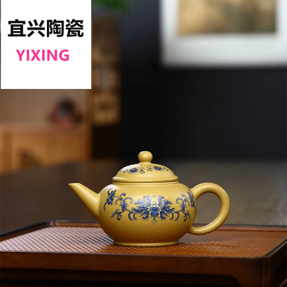 170ML Small Capacity Real Handmade Yixing Kettle Raw Ore Duan Mud Clay Teapot Golden Teaware Kun Fu Zisha Tea Pot