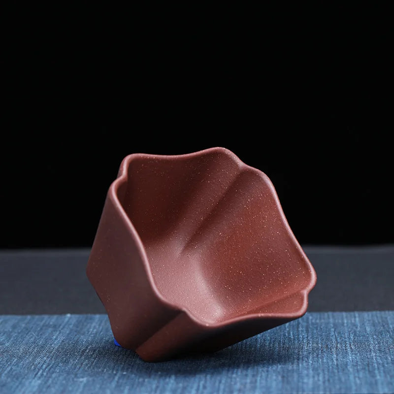 170cc Chinese Yixing Purple Clay Teacup Portable Meditation Cup Handmade Boutique Tea Bowl Master Cup Customized Tea Set