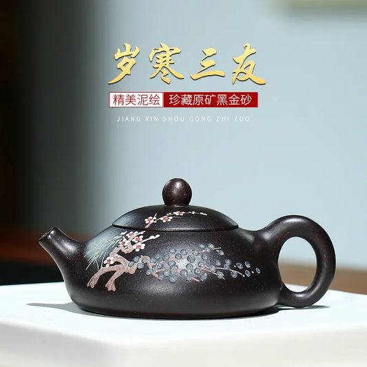 170cc Yixing Purple Clay Teapot Famous Handmade Ball Hole Filter Xishi Chinese Authentic Zisha Tea Set Kettle Customized Gifts