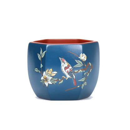 170ml  China YiXing Purple clay Pottery Retro Handmade Carved Lotus Teacup Home Living Room Master Cup Kung Fu Tea Set Water Cup