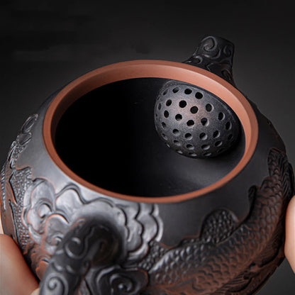 170ml Chinese Traditional Purple Pottery Xishi Teapot Famous Artists Handmade Kettle Travel Portable Filter Tea Pot Home Tea Set