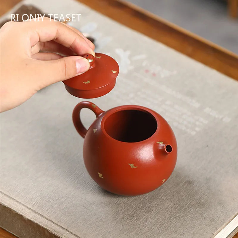 170ml Chinese Yixing Authentic Purple Clay Teapots Beauty Kettle Famous Artists Handmade Xishi Tea Pot Raw Ore Zisha Tea Set