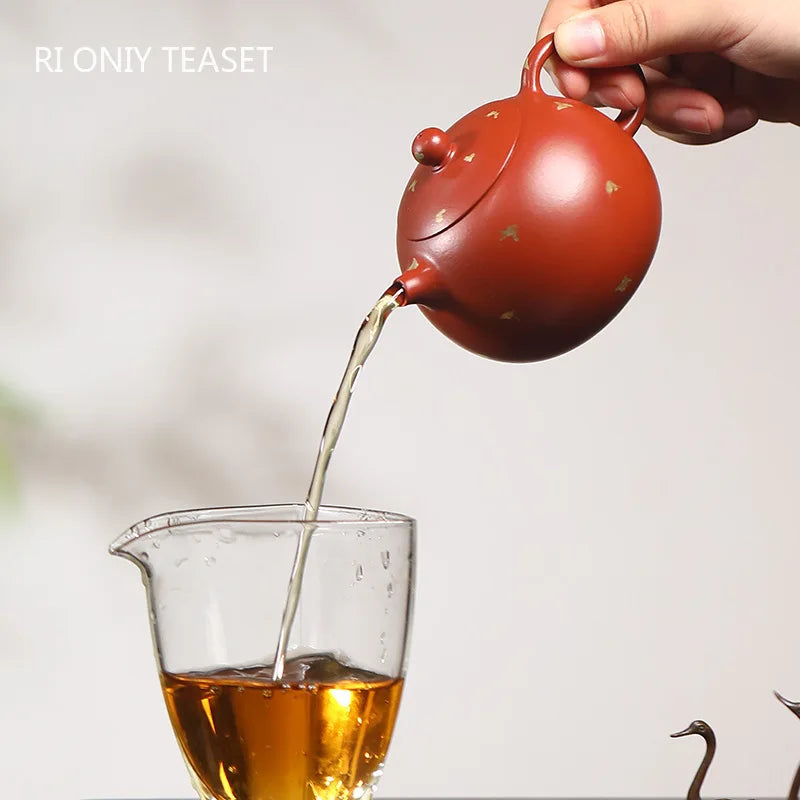 170ml Chinese Yixing Authentic Purple Clay Teapots Beauty Kettle Famous Artists Handmade Xishi Tea Pot Raw Ore Zisha Tea Set