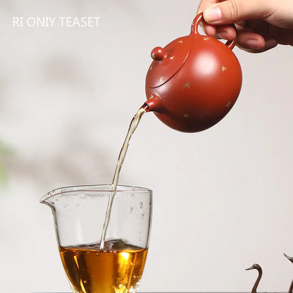 170ml Chinese Yixing Authentic Purple Clay Teapots Beauty Kettle Famous Artists Handmade Xishi Tea Pot Raw Ore Zisha Tea Set