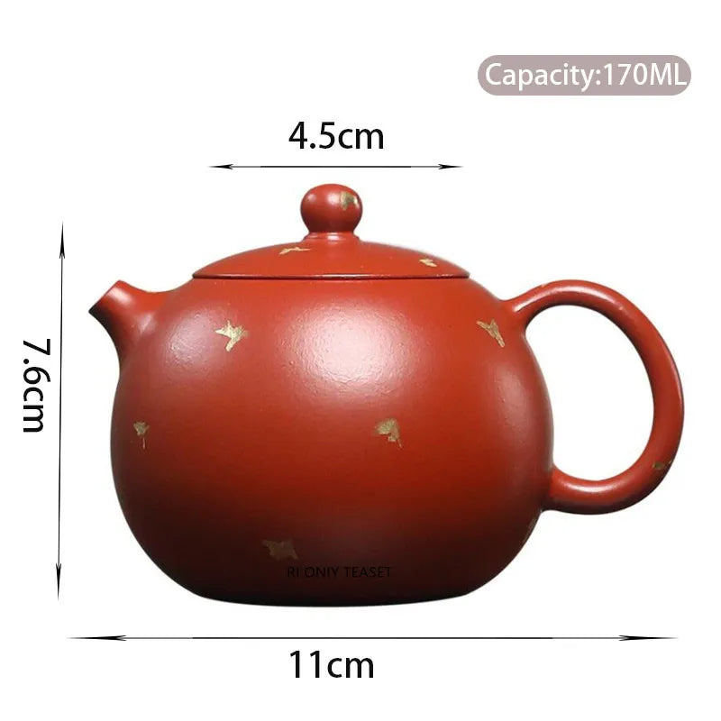170ml Chinese Yixing Authentic Purple Clay Teapots Beauty Kettle Famous Artists Handmade Xishi Tea Pot Raw Ore Zisha Tea Set