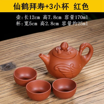 170ml Chinese Yixing Handmade Tea Pot Purple Clay Teapot Beauty Kettle Home Dahongpao Customized Teaware Tea Ceremony Tea Set