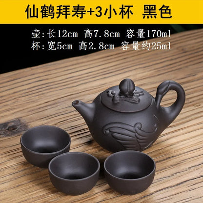 170ml Chinese Yixing Handmade Tea Pot Purple Clay Teapot Beauty Kettle Home Dahongpao Customized Teaware Tea Ceremony Tea Set