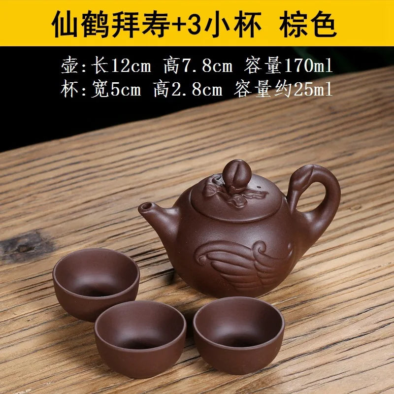170ml Chinese Yixing Handmade Tea Pot Purple Clay Teapot Beauty Kettle Home Dahongpao Customized Teaware Tea Ceremony Tea Set