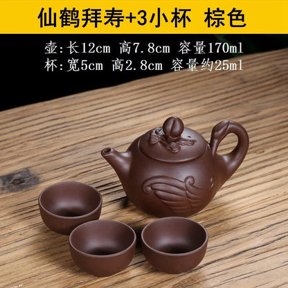 170ml Chinese Yixing Handmade Tea Pot Purple Clay Teapot Beauty Kettle Home Dahongpao Customized Teaware Tea Ceremony Tea Set