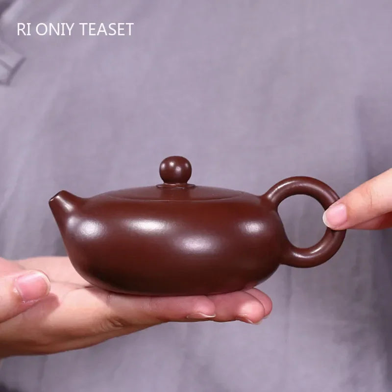 170ml Chinese Yixing Purple Clay Teapot Famous Handmade Xishi Tea Pot Raw Ore Zhu Mud Kettle Authentic Zisha Tea Set Accessories
