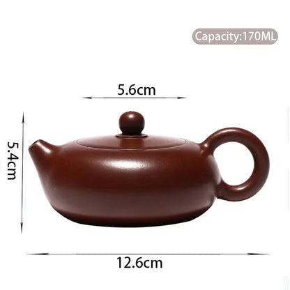 170ml Chinese Yixing Purple Clay Teapot Famous Handmade Xishi Tea Pot Raw Ore Zhu Mud Kettle Authentic Zisha Tea Set Accessories