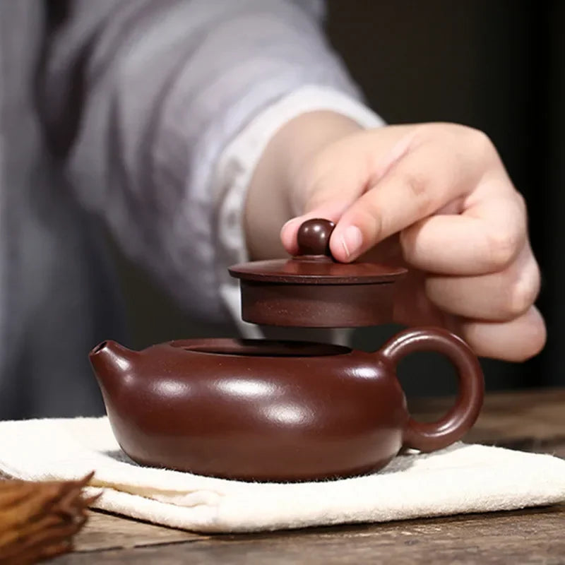 170ml Chinese Yixing Purple Clay Teapot Famous Handmade Xishi Tea Pot Raw Ore Zhu Mud Kettle Authentic Zisha Tea Set Accessories