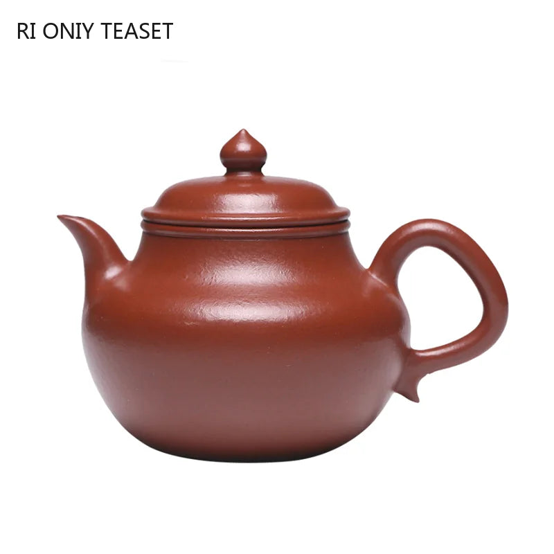 170ml Chinese Yixing Purple Clay Teapot Handmade Tea Pot Raw Ore Wrinkled Vermilion Mud Kettle High-end Zisha Tea Set Collection