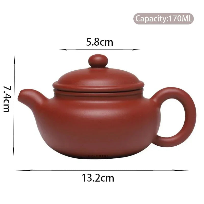 170ml Chinese Yixing Purple Clay Teapots Famous Artists Handmade Antique Tea Pot Raw Ore Dahongpao Kettle Zisha Tea Set Teaware