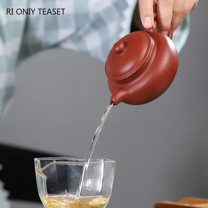 170ml Chinese Yixing Purple Clay Teapots Famous Artists Handmade Antique Tea Pot Raw Ore Dahongpao Kettle Zisha Tea Set Teaware