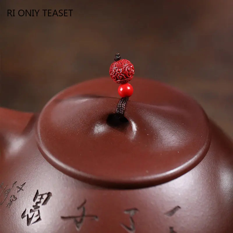 170ml Chinese Yixing Purple Clay Teapots Famous Artists Handmade Stone Scoop Tea Pot Beauty Kettle Authentic Zisha Tea Set