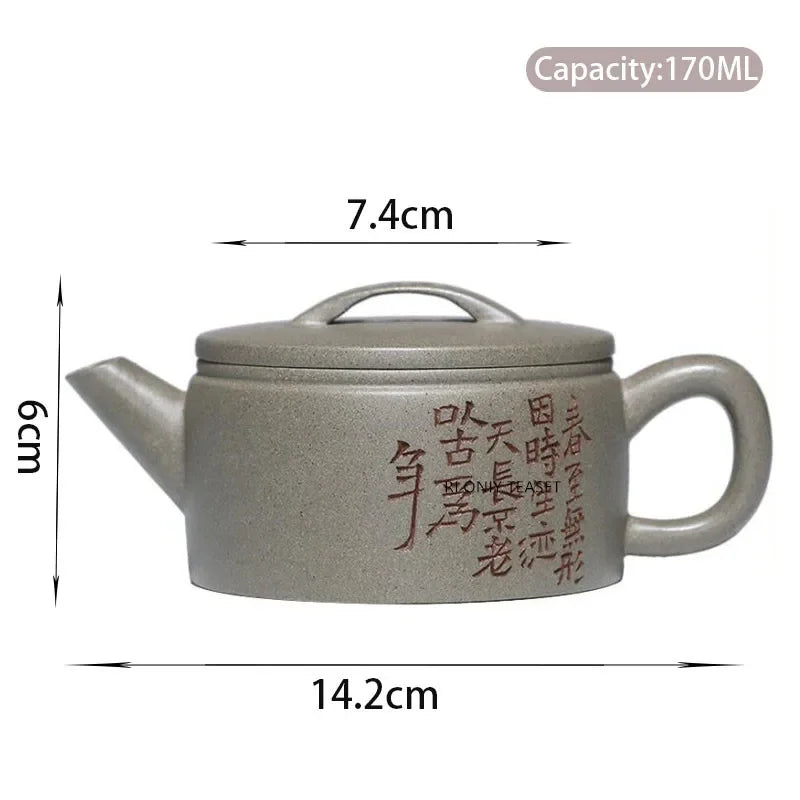 170ml Chinese Yixing Purple Clay Teapots Famous Handmade Large Caliber Tea Pot Kettle High-end Zisha Tea Set Collection Gifts