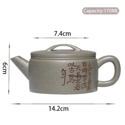 170ml Chinese Yixing Purple Clay Teapots Famous Handmade Large Caliber Tea Pot Kettle High-end Zisha Tea Set Collection Gifts