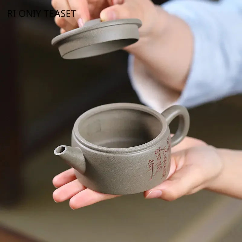 170ml Chinese Yixing Purple Clay Teapots Famous Handmade Large Caliber Tea Pot Kettle High-end Zisha Tea Set Collection Gifts
