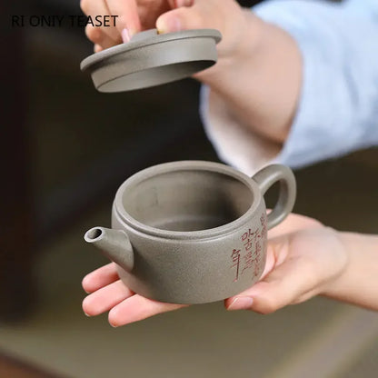 170ml Chinese Yixing Purple Clay Teapots Famous Handmade Large Caliber Tea Pot Kettle High-end Zisha Tea Set Collection Gifts