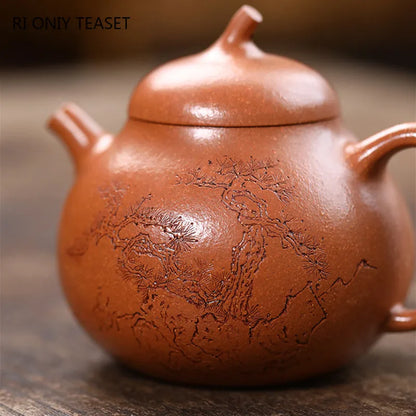 170ml Chinese Yixing Purple Clay Teapots Famous Handmade Tea Pot Raw Ore Section Mud Kettle High-end Zisha Tea Set Collection