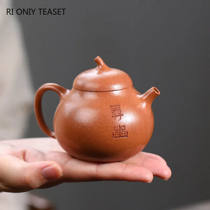 170ml Chinese Yixing Purple Clay Teapots Famous Handmade Tea Pot Raw Ore Section Mud Kettle High-end Zisha Tea Set Collection