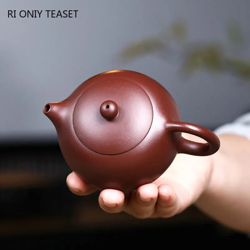 170ml Chinese Yixing Purple Clay Teapots Raw Ore Zhu Mud Famous Handmade Xishi Tea Pot Authentic Zisha Kettle Teaware Gifts
